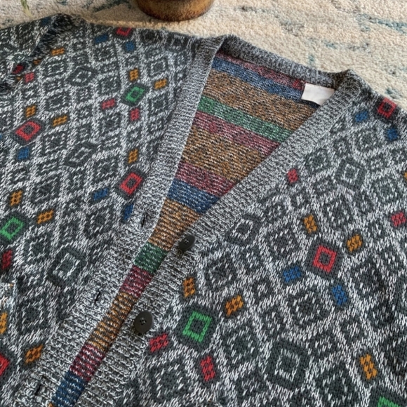 Grandpa cardigan sweater - retro knit - vintage - Picture 3 of 4